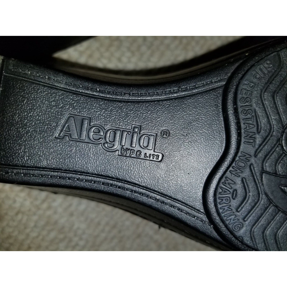 NWOB Womens Sandals-ALEGRIA-black leather "Lana Cowgirl Tar Wedge"-35 (5/5.5 US) - Picture 4 of 5
